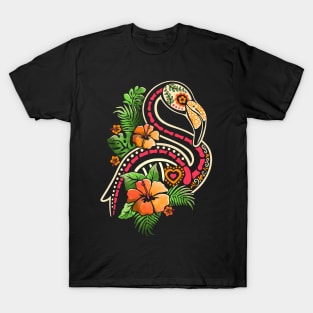 Flamingo tropical calavera T-Shirt